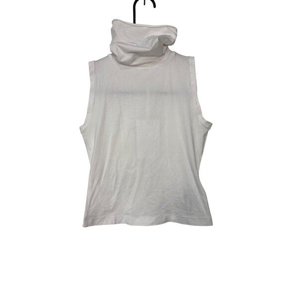 Helsa Turtleneck Tank in 2nd Skin Jersey in White Small New Womens Sleeveless - Picture 5 of 11